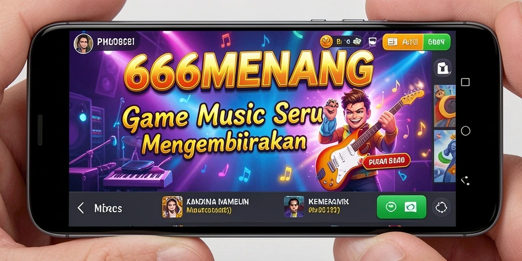 Tampilan menarik gameplay musik dalam 666MENANG