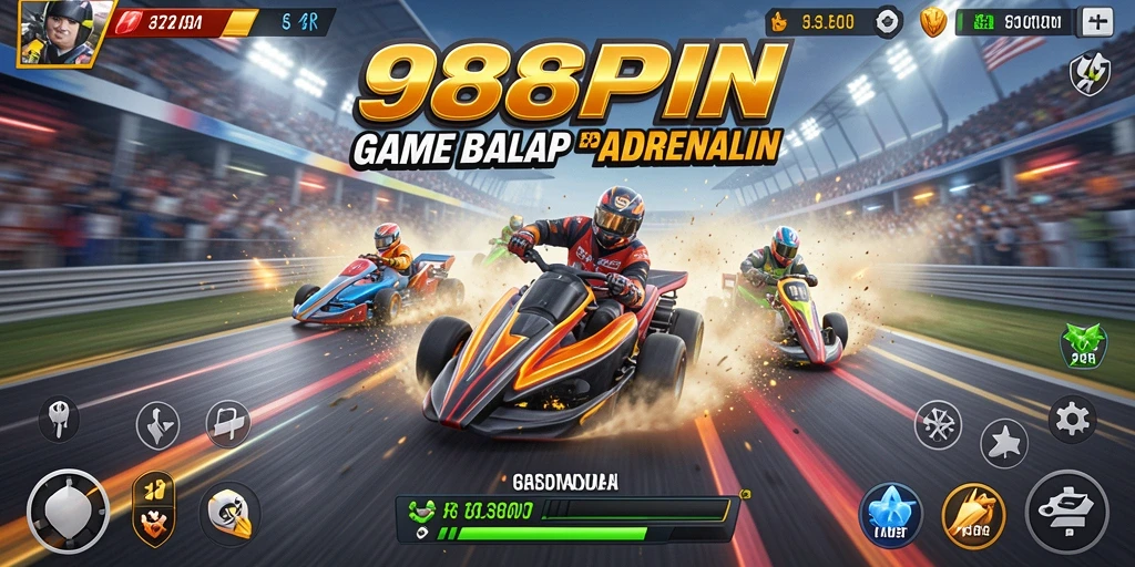 Gameplay seru dalam balapan mendebarkan di 988SPIN.