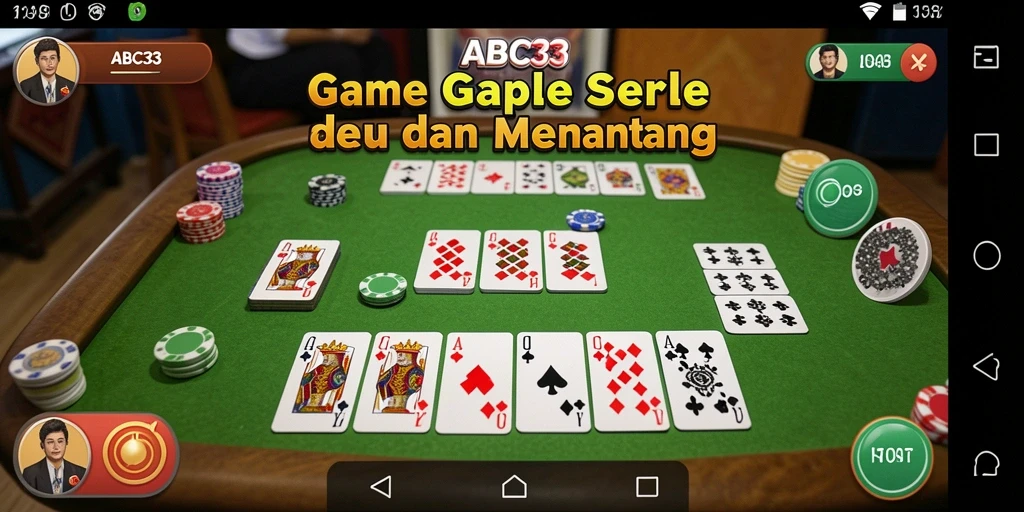 Tampilan menarik dari gameplay Gaple di ABC33 yang seru.