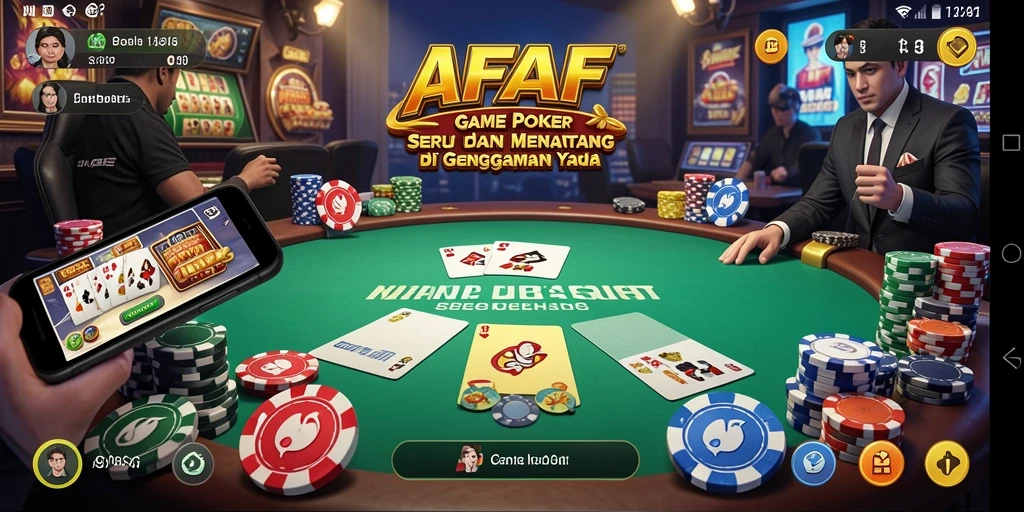 Tampilan screenshot utama AFAF menampilkan gameplay Poker yang menegangkan.