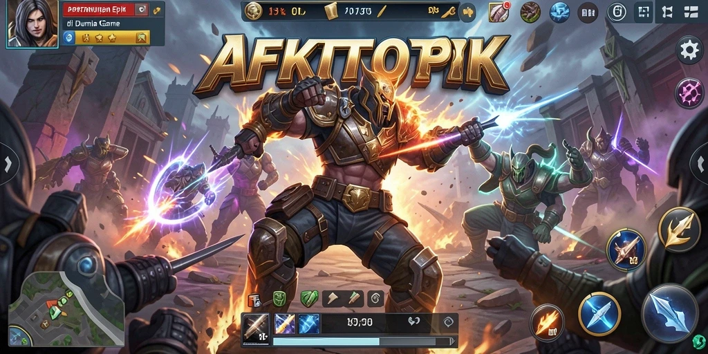 Tangkapan layar utama AFKTOTO menampilkan aksi pertarungan yang intens.