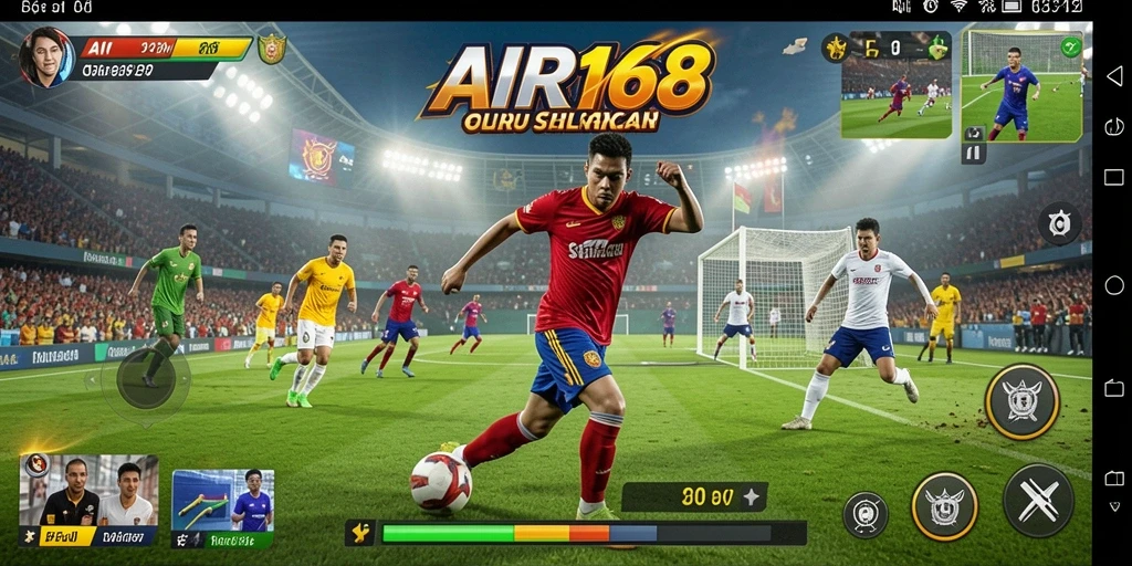 Tangkapan layar utama AIR168 menampilkan aksi olahraga intens