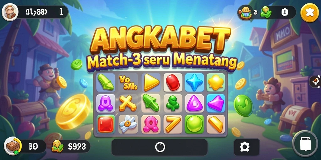 Screenshot gameplay ANGKABET menampilkan keseruan Match-3.