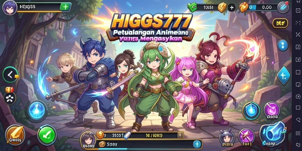 Screenshot HIGGS777 menampilkan karakter anime dalam pertempuran seru.
