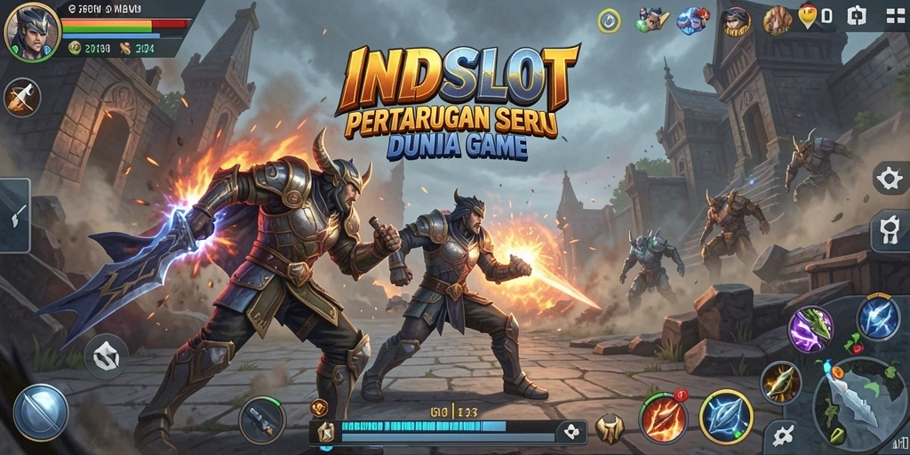Tampilan gameplay INDSLOT yang menegangkan dan seru dalam pertarungan.