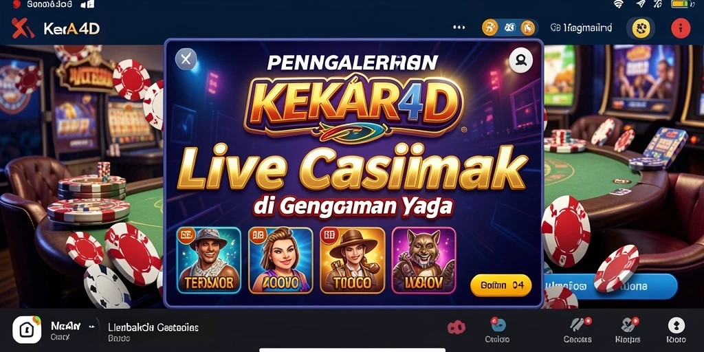 Tangkapan layar aplikasi KEKAR4D menampilkan dealer andalan dalam permainan Live Casino.