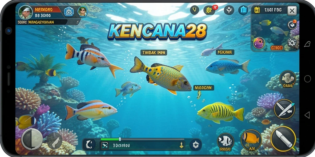 Gameplay KENCANA28 yang seru saat menembak ikan.