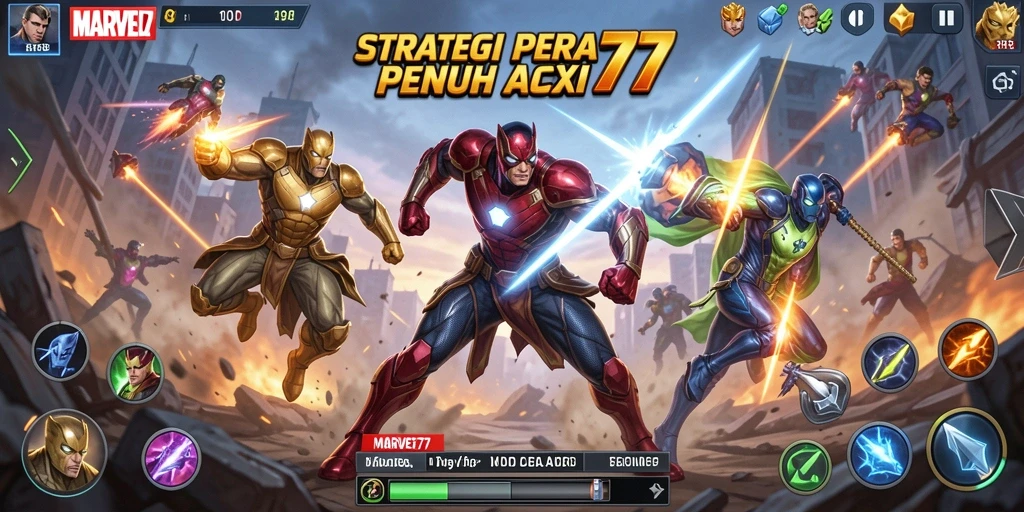 Tampilan gameplay menegangkan dalam MARVEL77 dengan strategi yang mendalam.