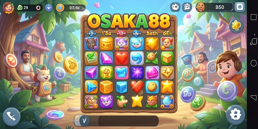 Gameplay seru OSAKA88 dengan kombinasi match-3.