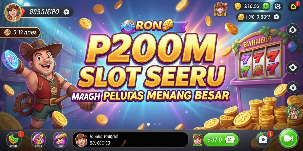 Screenshot gameplay P200M menampilkan animasi slot yang menarik dan penuh warna.