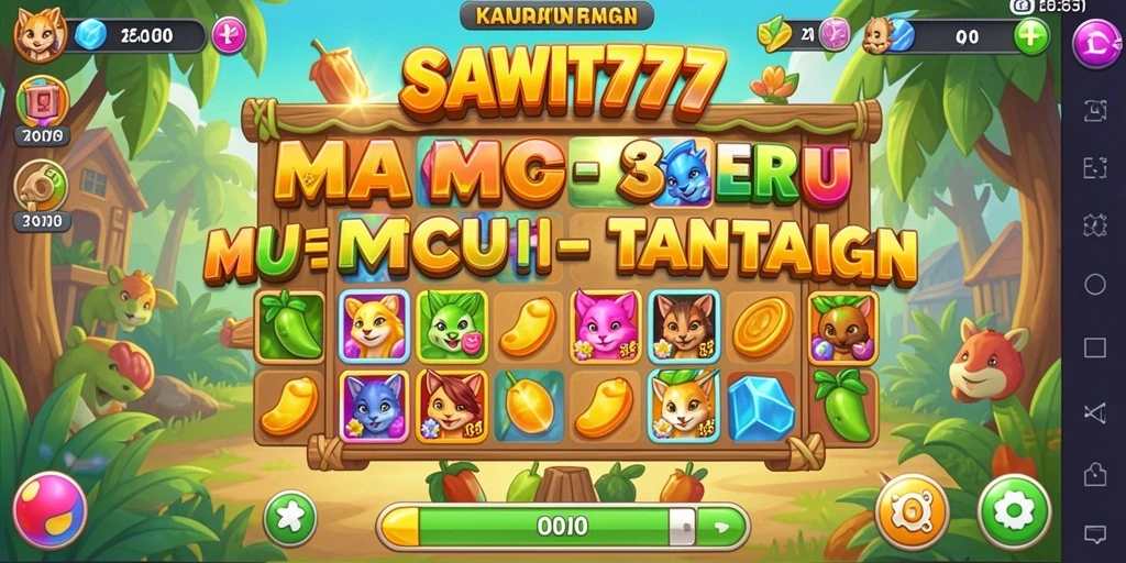 Screenshot gameplay SAWIT777 menampilkan aksi Match-3 yang seru.